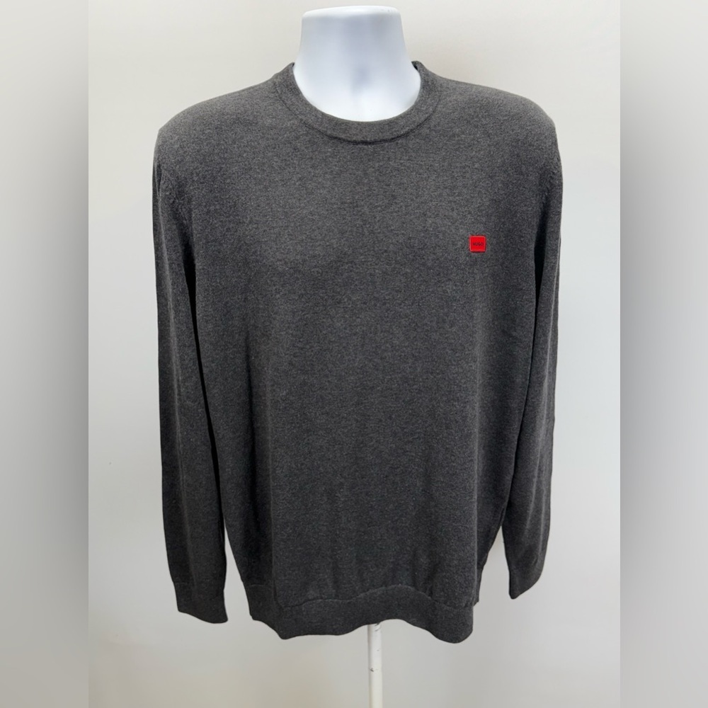 HUGO BOSS Dark Gray Crewneck Sweater with red logo size XL